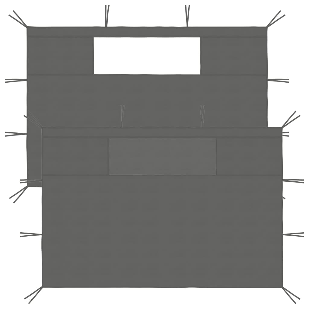 vidaXL lehtla külgseinad akendega 2 tk 4 x 2,1 m antratsiit 70 g/m²