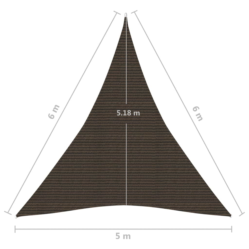 vidaXL päikesepuri 160 g/m² pruun, 5 x 6 x 6 m, HDPE