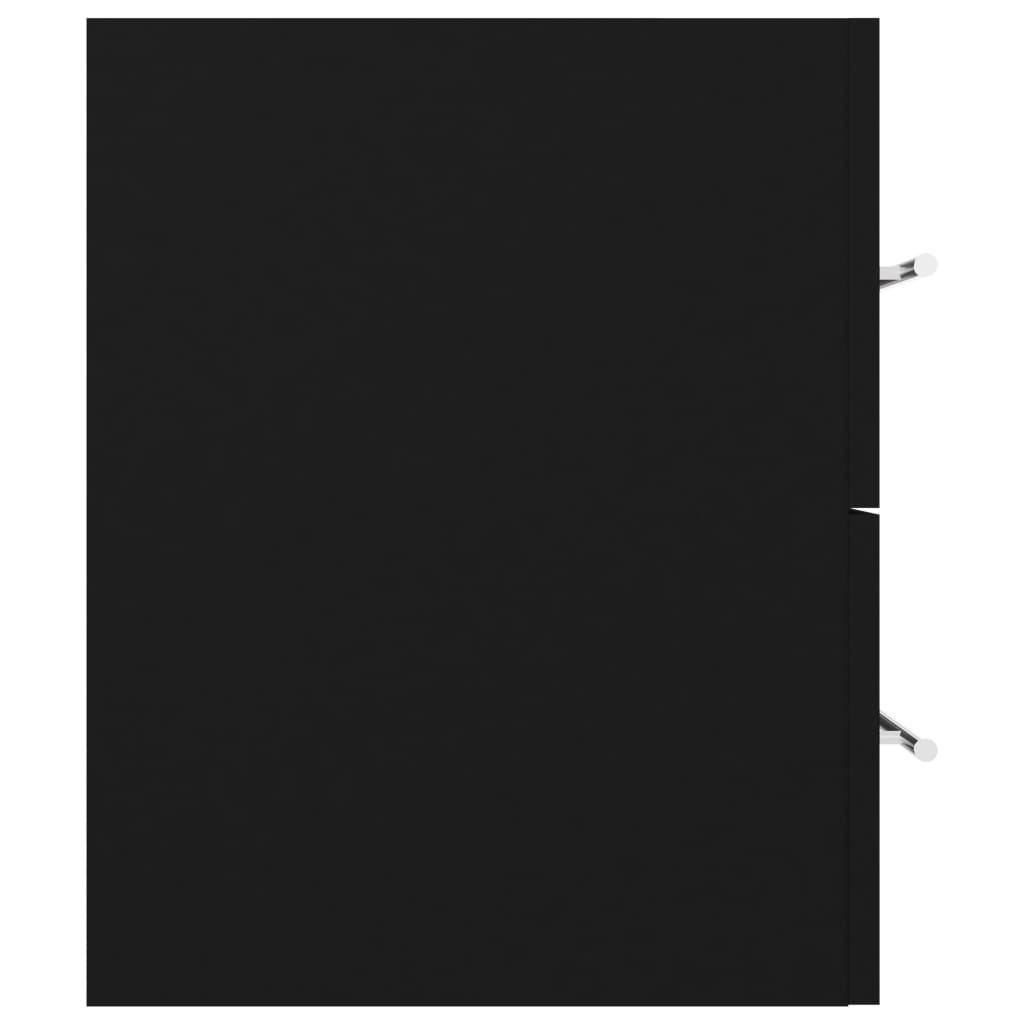 vidaXL valamukapp sisseehitatud valamuga, must, puitlaastplaat