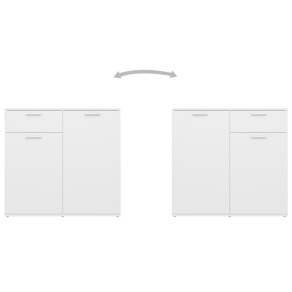 vidaXL puhvetkapp, valge, 80 x 36 x 75 cm, puitlaastplaat