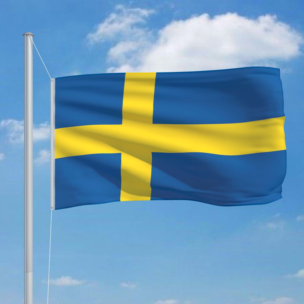 vidaXL Rootsi lipp ja lipumast, alumiinium, 6,2 m