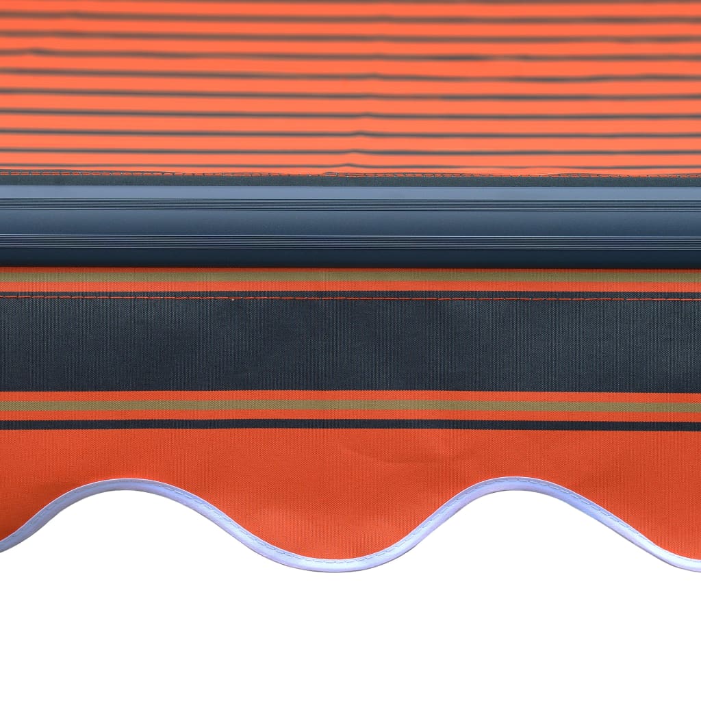 vidaXL käsitsi sissetõmmatav varikatus, LED 450x300 cm, oranž ja pruun