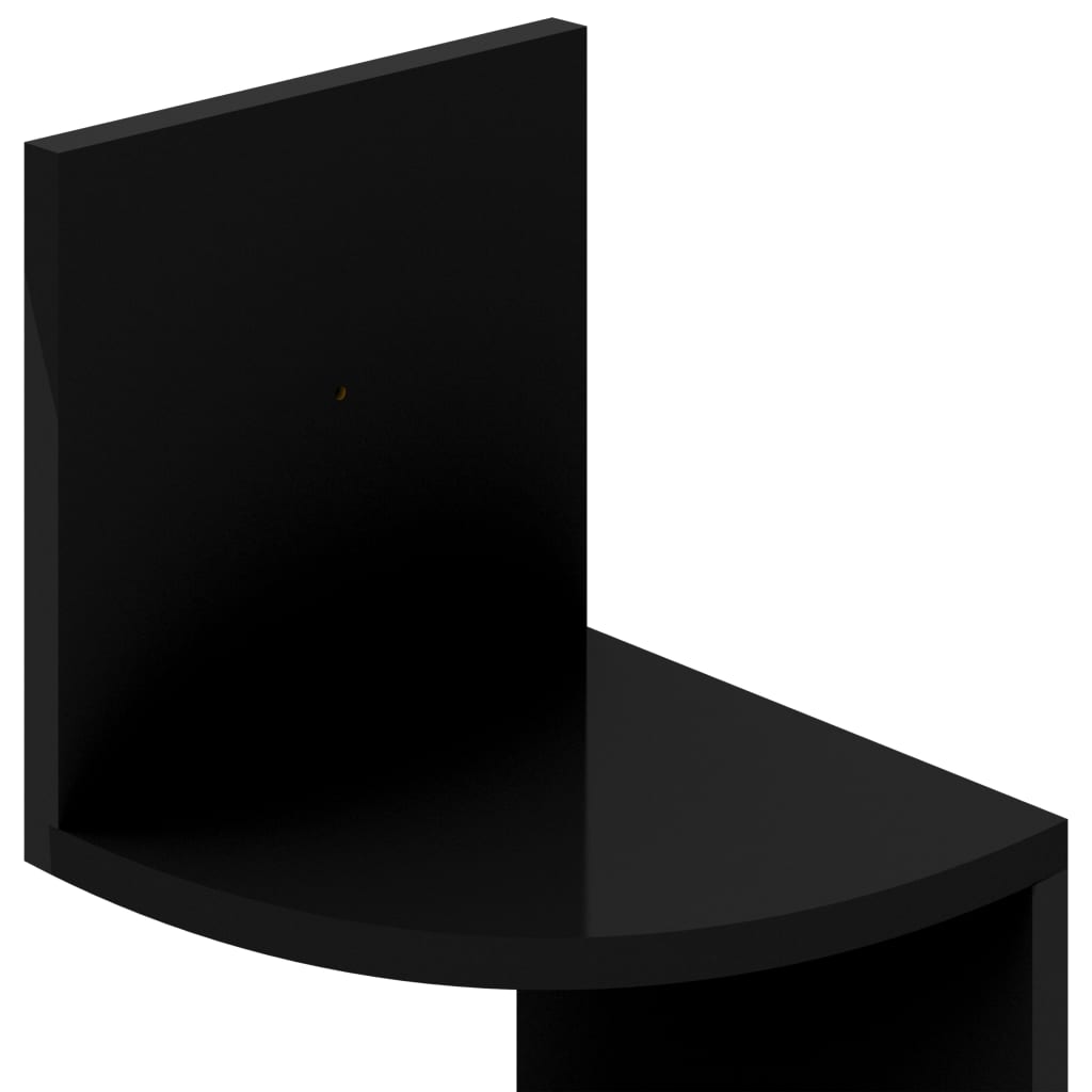 vidaXL seina nurgariiul, kõrgläikega must, 19x19x123 cm, tehispuit