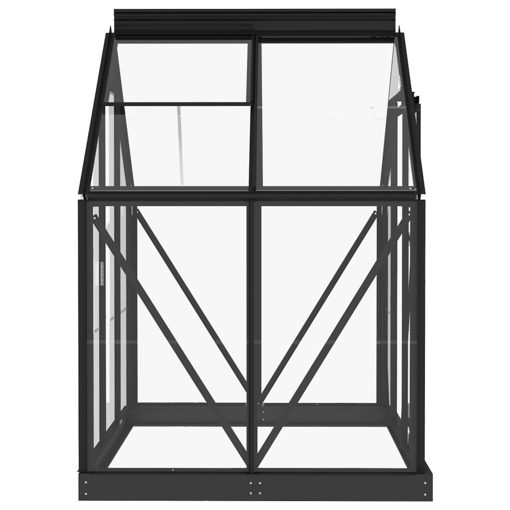 vidaXL klaaskasvuhoone, antratsiit, 155 x 103 x 191 cm, alumiinium