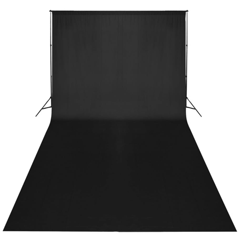 vidaXL stuudiokomplekt: must taust 600 x 300 cm ja valgustid