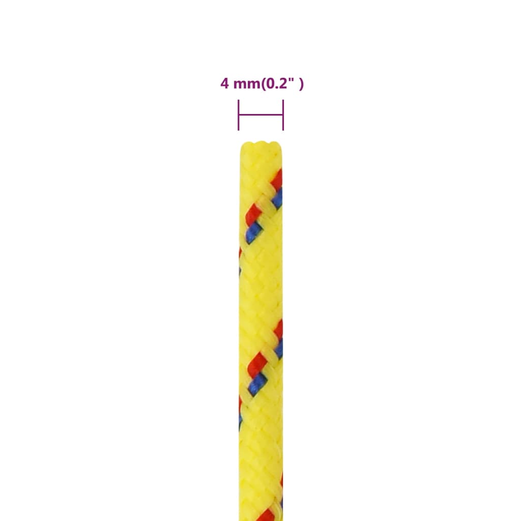 vidaXL paadiköis, kollane, 4 mm, 50 m, polüpropüleen