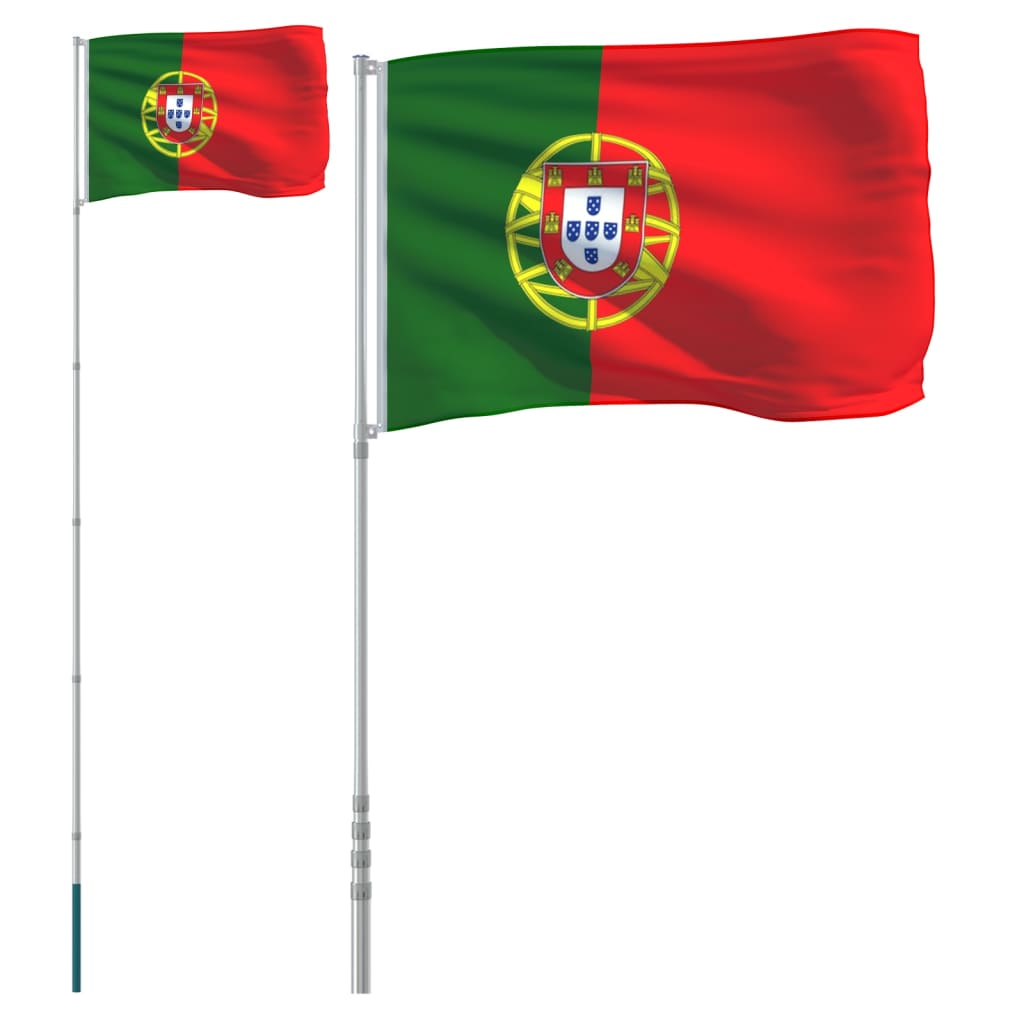 vidaXL Portugali lipp ja lipumast, 5,55 m, alumiinium