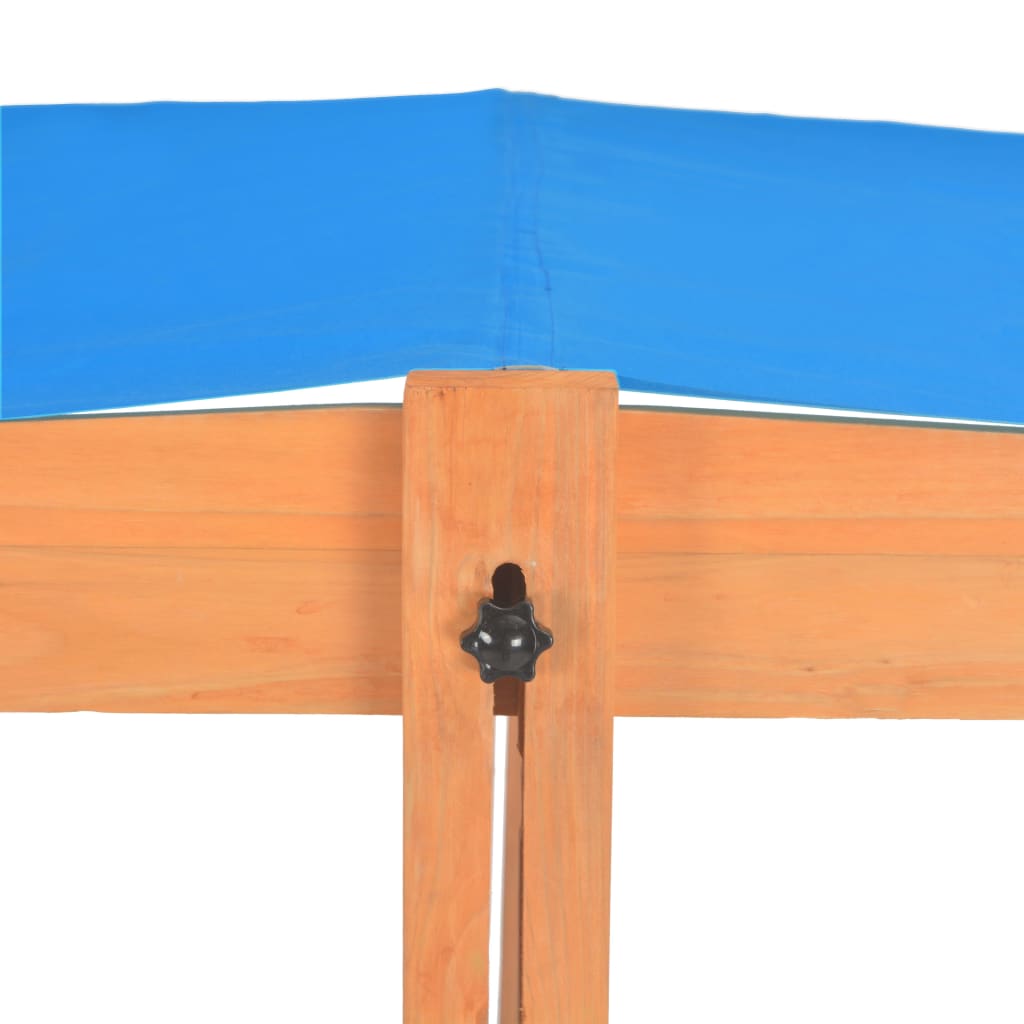 vidaXL liivakast reguleeritava katusega, nulupuit, sinine UV50
