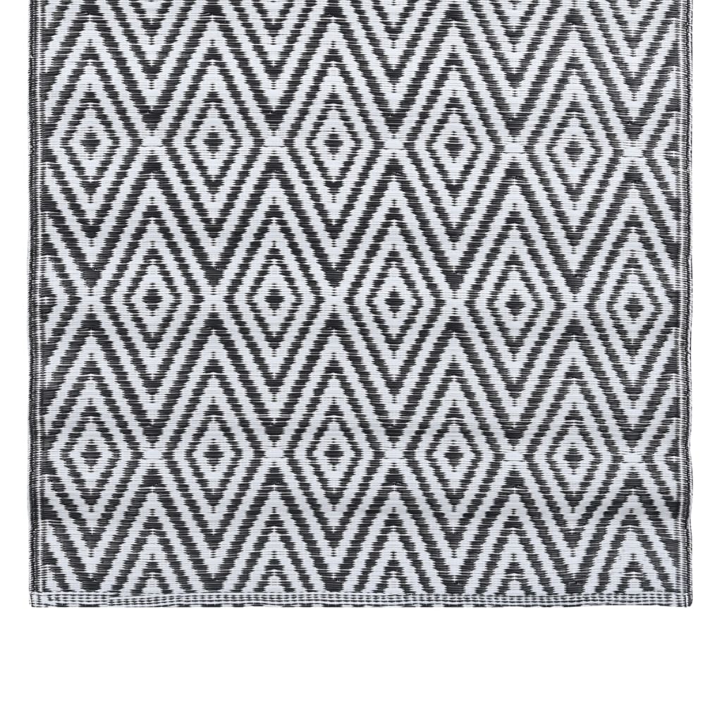 vidaXL õuevaip, valge ja must, 120 x 180 cm, PP