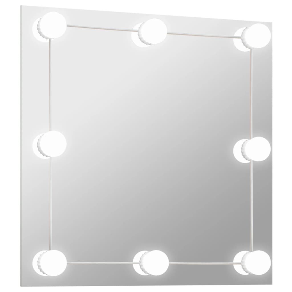 vidaXL seinapeegel LED-tuledega, ruudukujuline, klaas