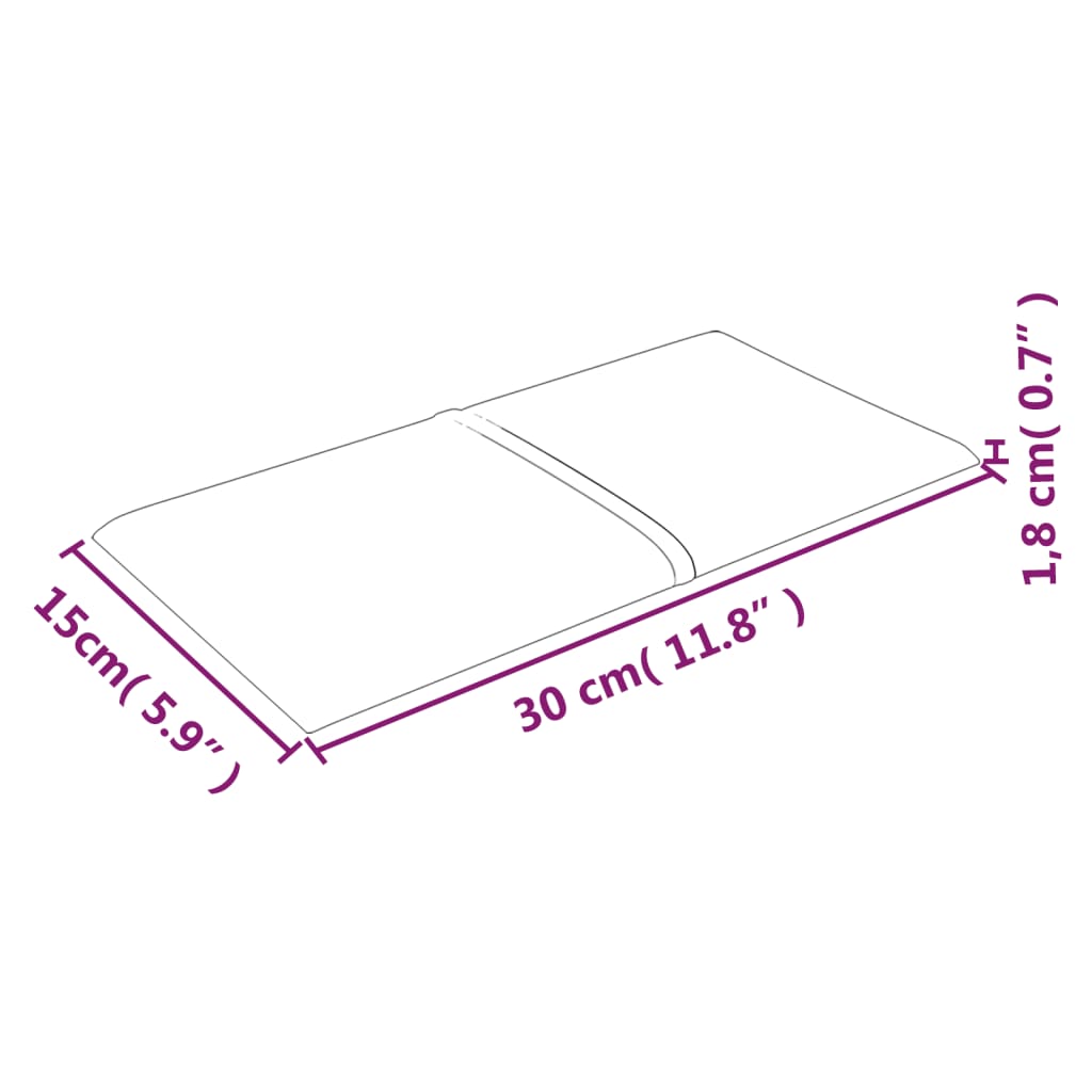 vidaXL seinapaneelid 12 tk, must, 30 x 15 cm, kangas, 0,54 m²