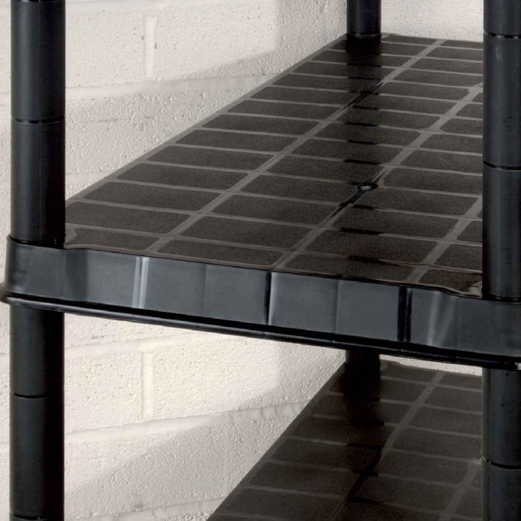 vidaXL hoiuriiul 5-korruseline, must, 91,5 x 45,7 x 185 cm, plast
