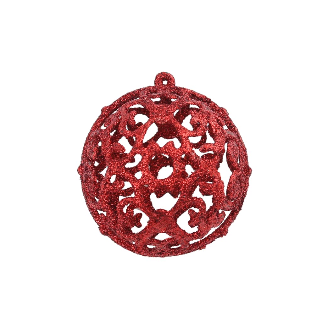 vidaXL 100-osaline jõulukuulide komplekt, 3/4/6 cm, punane