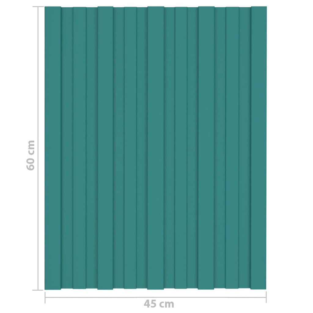vidaXL katusepaneel 36 tk, tsingitud terasest, roheline, 60 x 45 cm