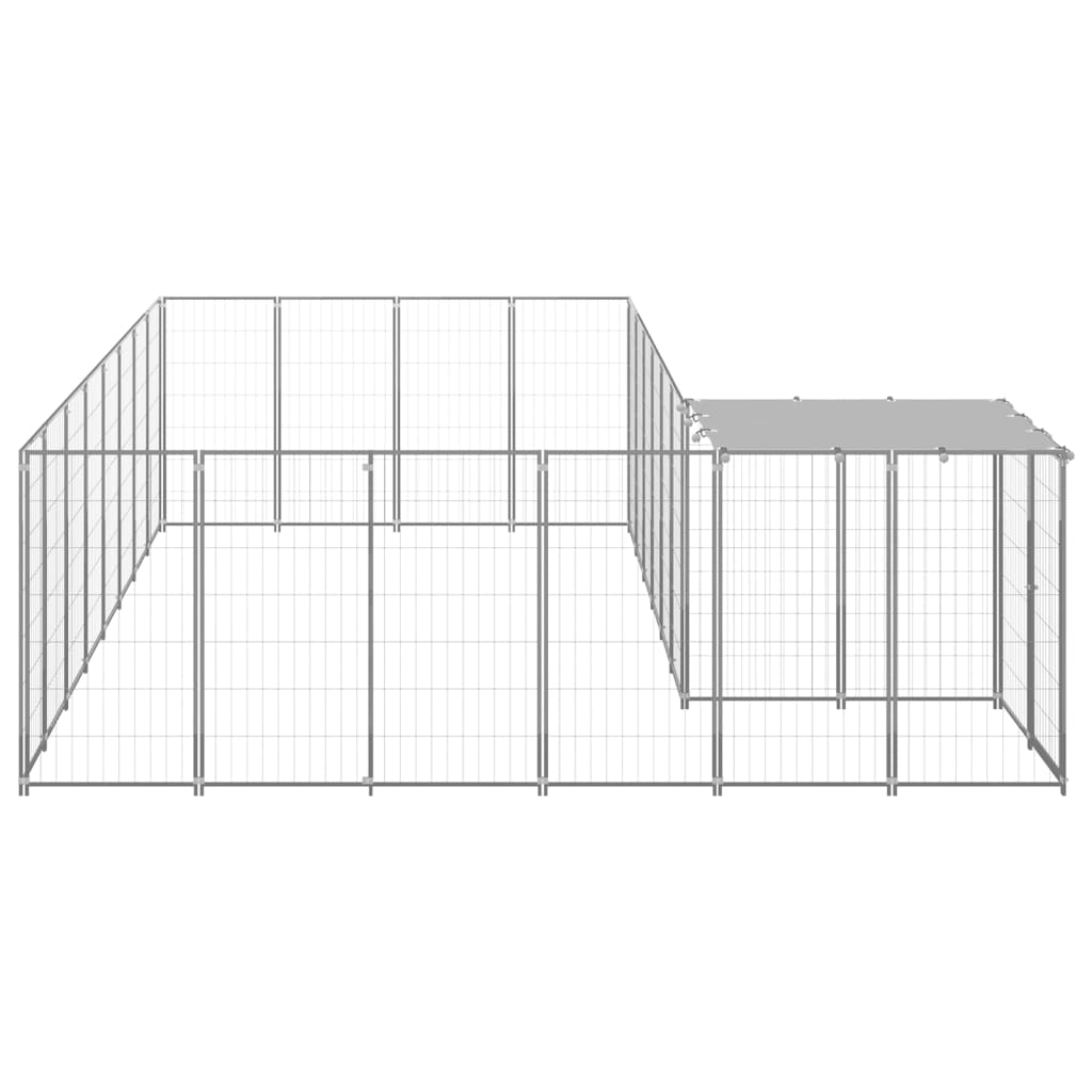vidaXL koeraaedik, hõbedane, 10,89 m², teras