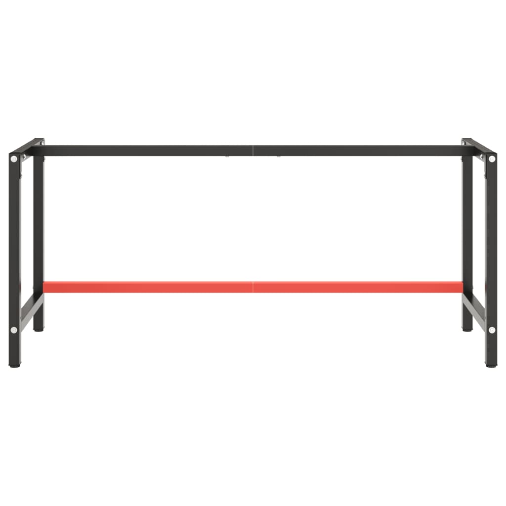 vidaXL tööpingi raam, must ja matt punane, 180x57x79 cm, metall