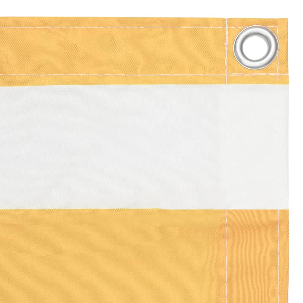 vidaXL rõdusirm, valge ja kollane, 75 x 300 cm, oxford-kangas
