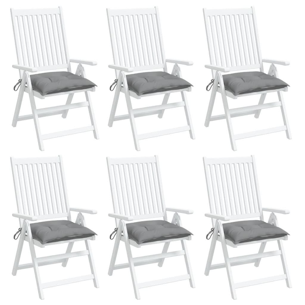 vidaXL tooli istmepadjad 6 tk, hall, 50 x 50 x 7 cm, kangas