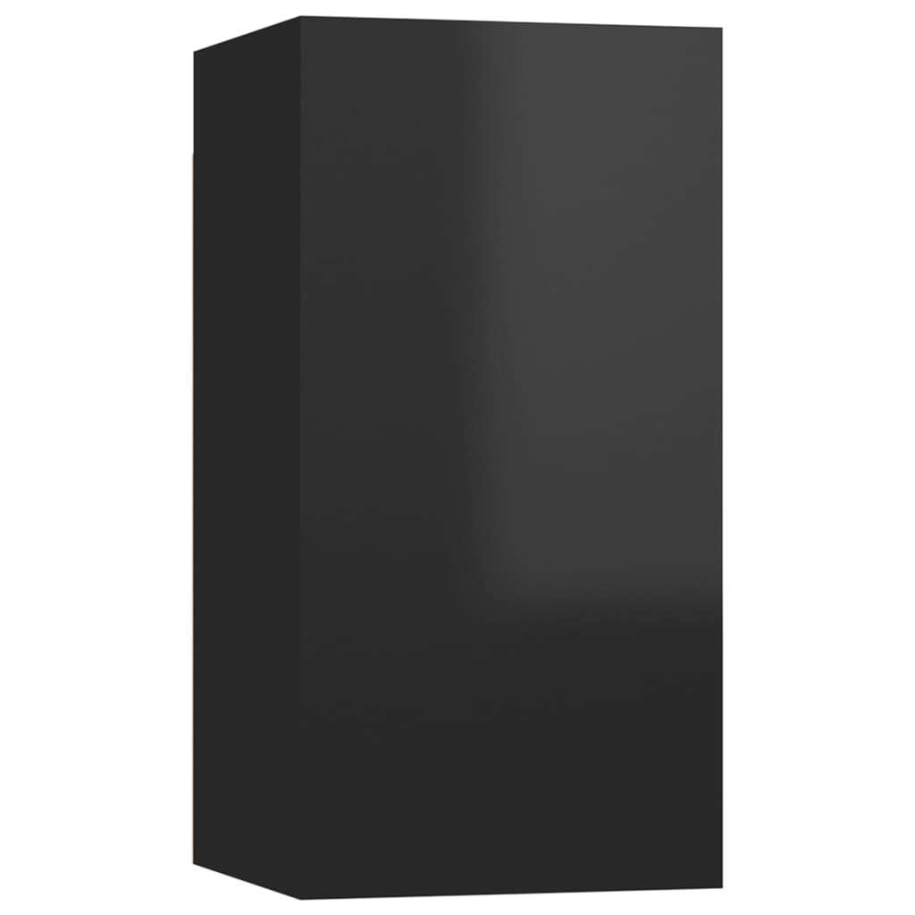 vidaXL telerikapid 2 tk, kõrgläikega must 30,5x30x60 cm puitlaastplaat