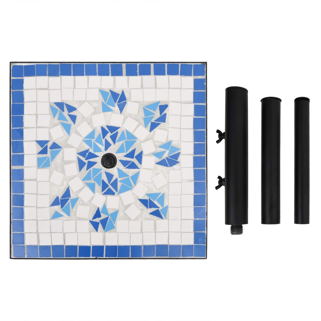 vidaXL päikesevarju alus, sinine ja valge, kandiline, 12 kg