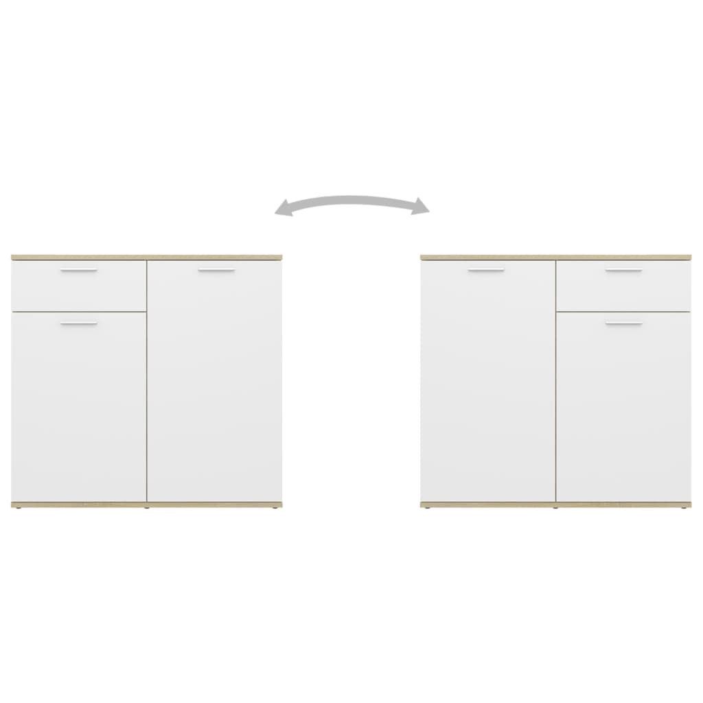 vidaXL puhvetkapp valge ja Sonoma tamm 160 x 36 x 75 cm puitlaastplaat