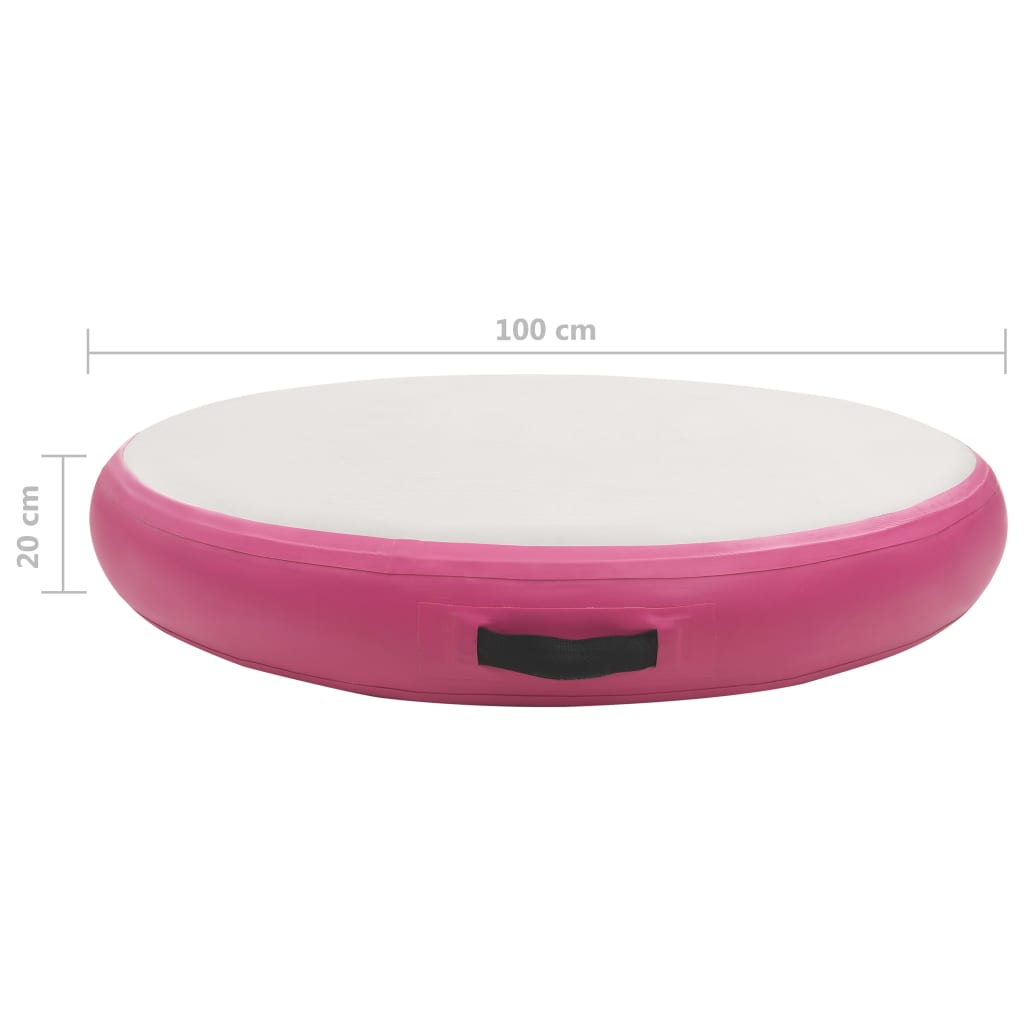 vidaXL täispumbatav võimlemismatt pumbaga 100x100x20 cm PVC roosa