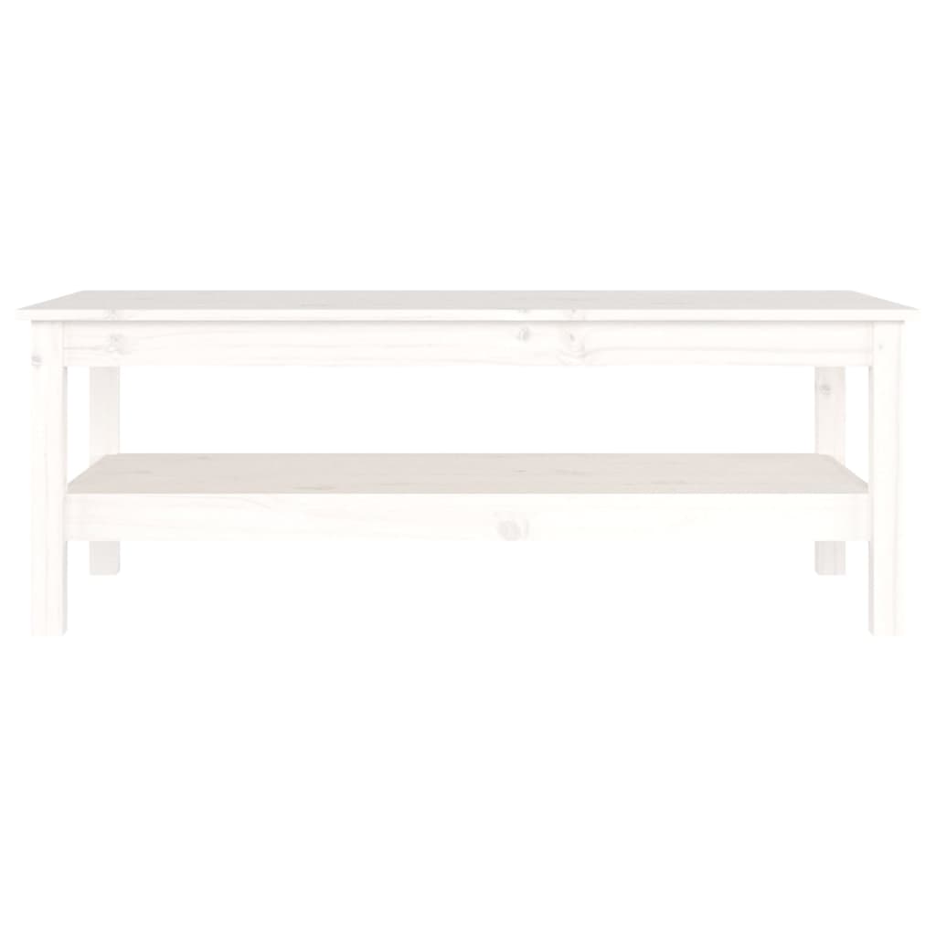 vidaXL kohvilaud, valge, 110x50x40 cm, männipuit