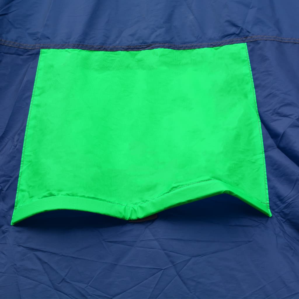 vidaXL matkatelk kangast 9 inimesele, sinine ja roheline