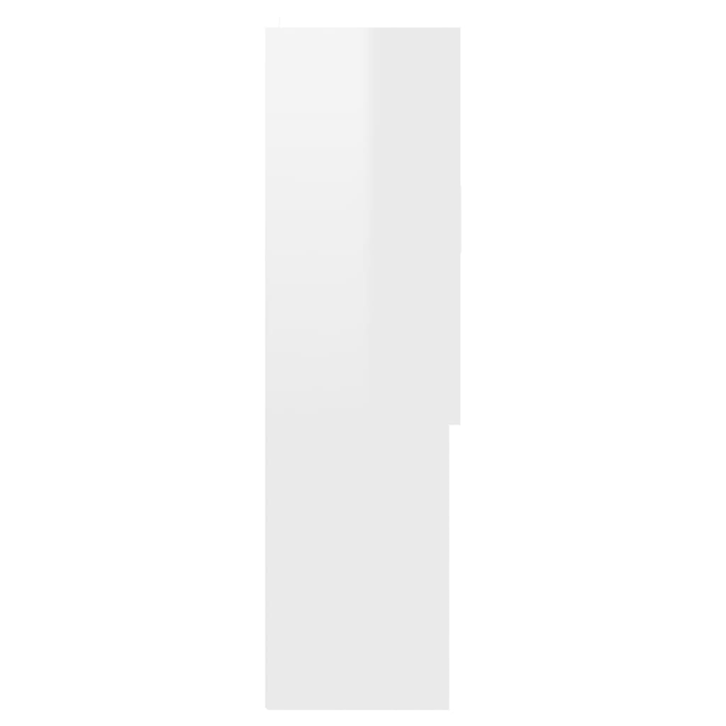 vidaXL pesumasinakapp, kõrgläikega valge, 70,5 x 25,5 x 90 cm