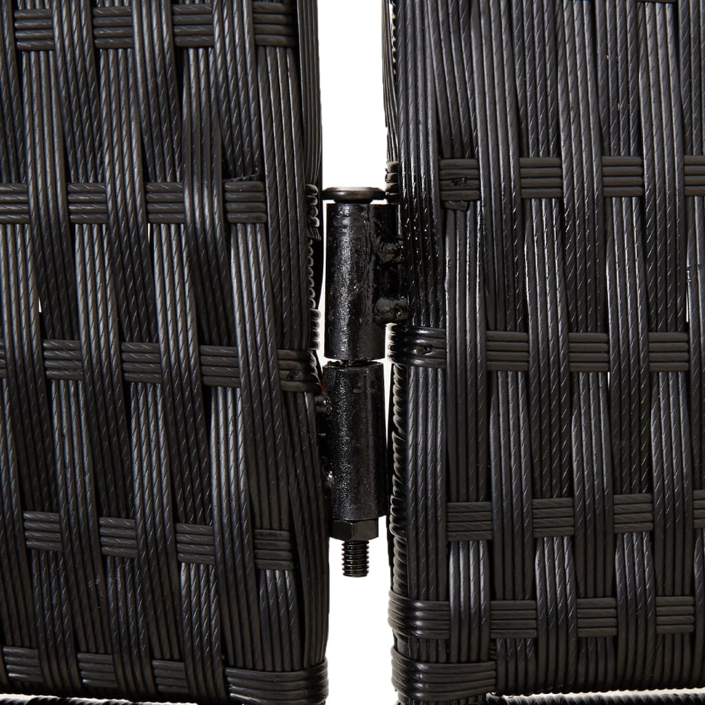 vidaXL 6 paneeliga ruumijagaja, must, polürotang