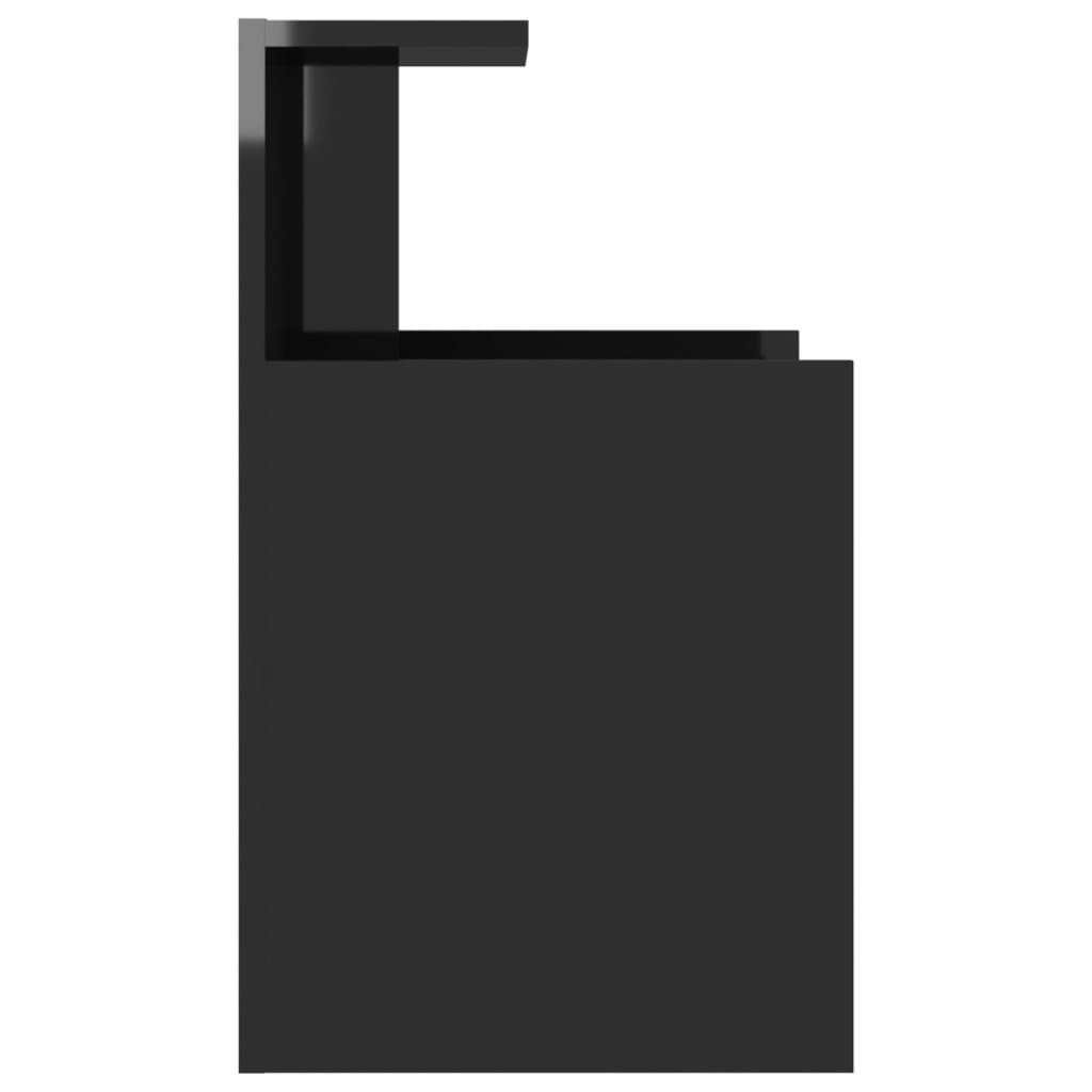 vidaXL öökapp, kõrgläikega must, 40x35x60 cm, puitlaastplaat