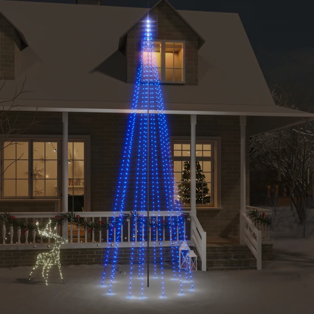 vidaXL jõulupuu vaiaga, soe valge, 732 LEDi, 500 cm