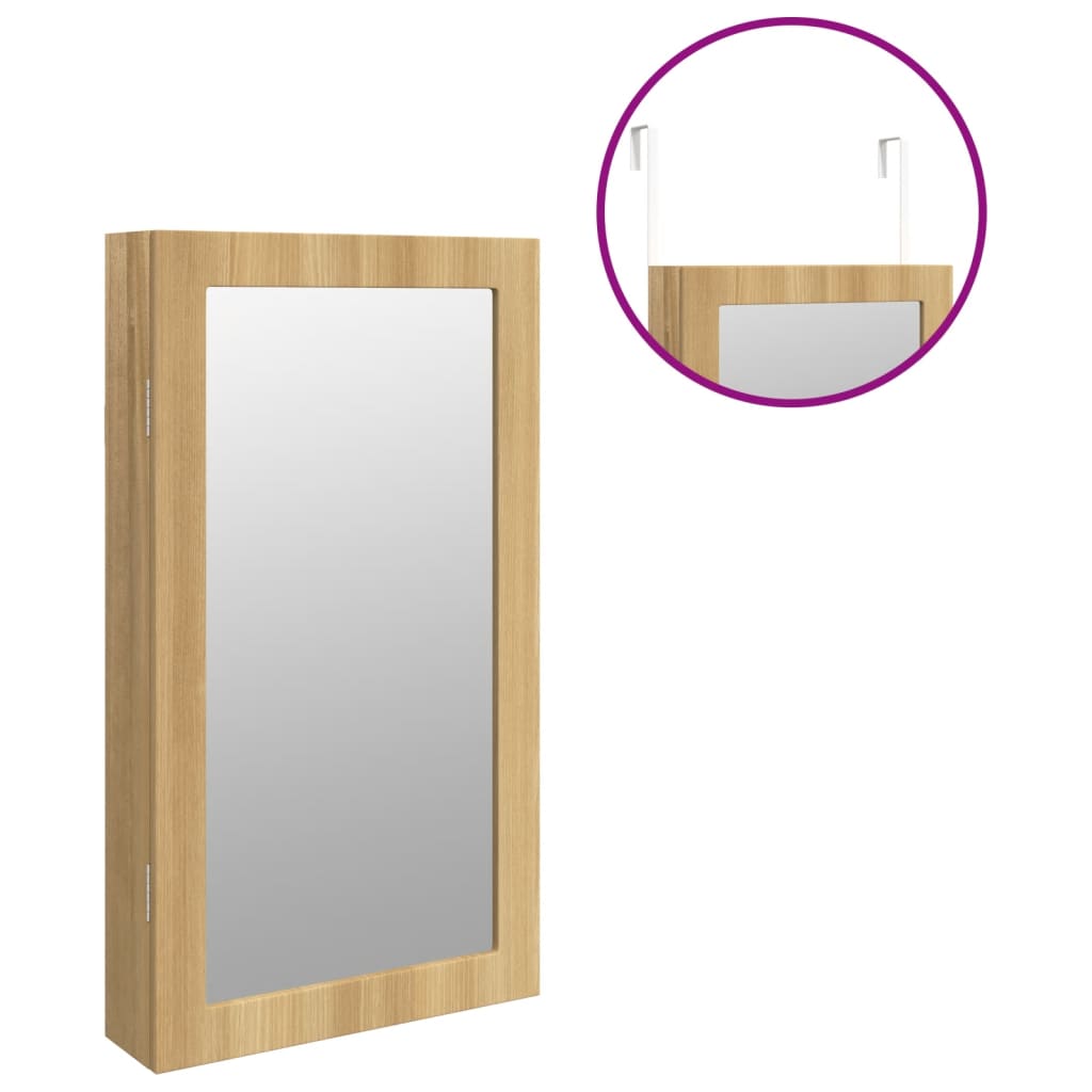 vidaXL seinale kinnitatav ehetekapp peegli ja LED-tuledega