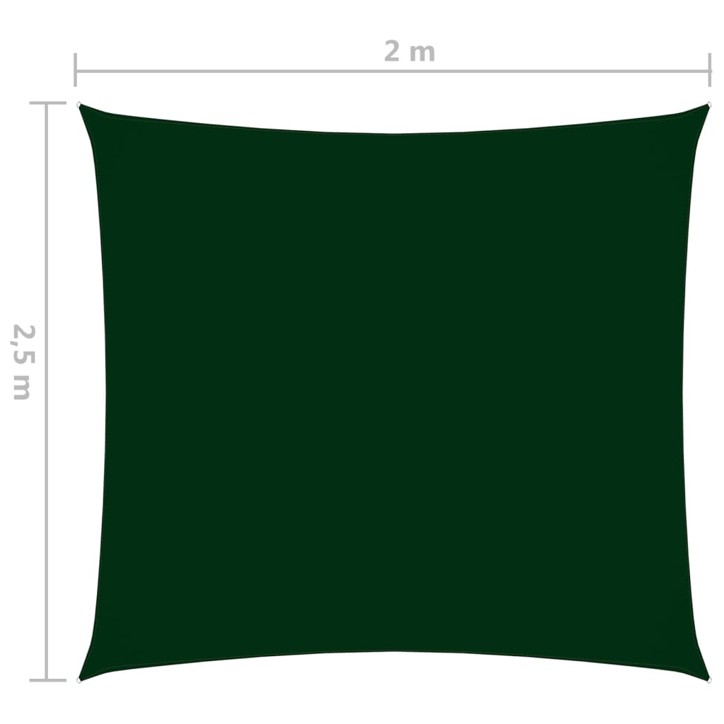 vidaXL oxford-kangast päikesepuri, ristkülik, 2 x 2,5 m, tumeroheline
