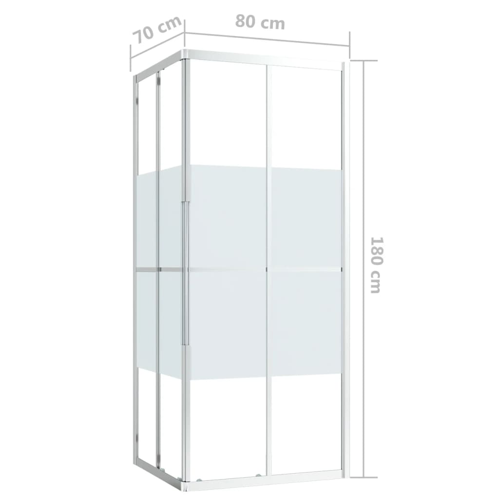 vidaXL dušikabiin, ESG-klaas, 80x70x180 cm