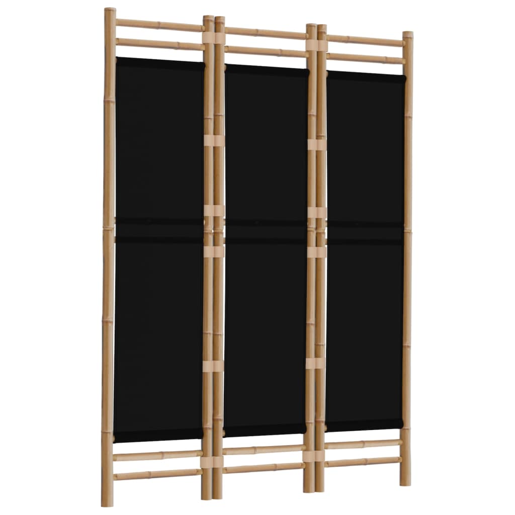 vidaXL kokkupandav 3 paneeliga ruumijagaja, 120 cm, bambus ja lõuend