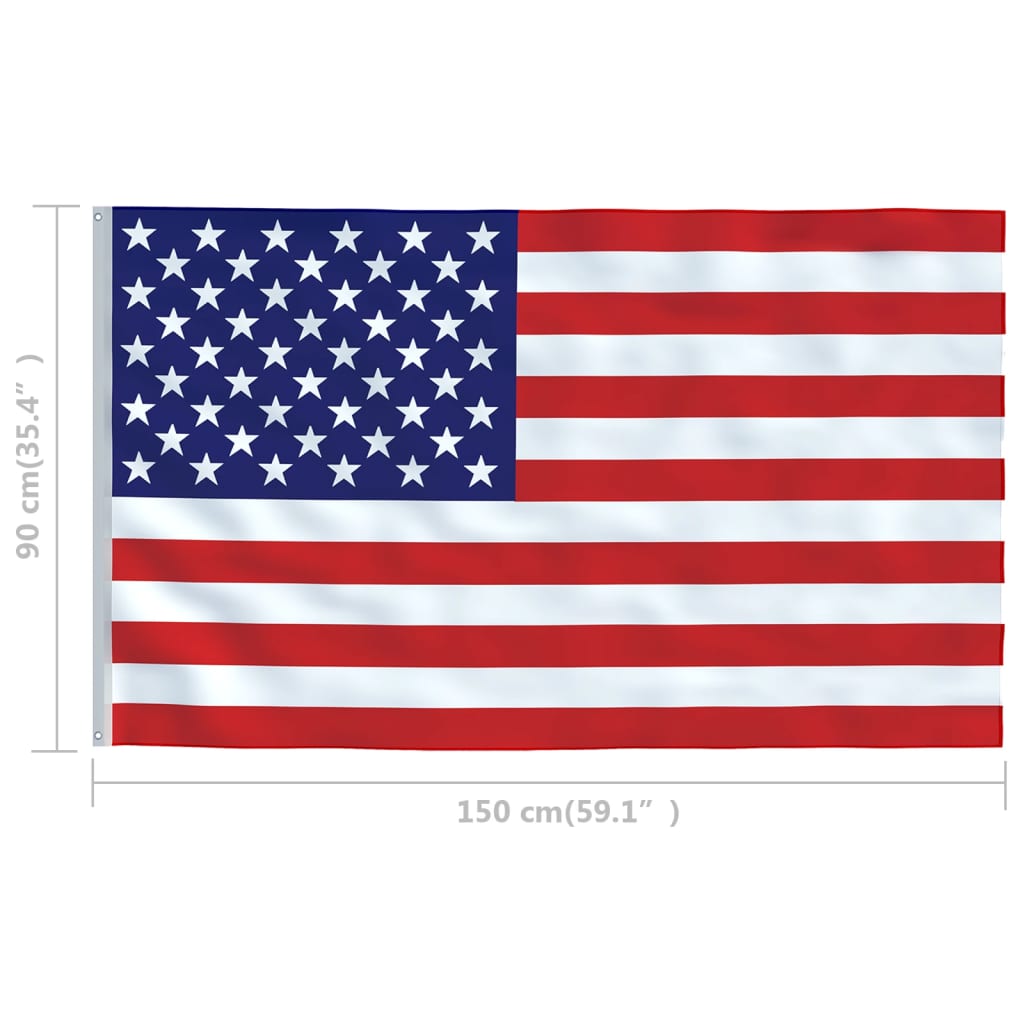 vidaXL USA lipp ja lipumast, alumiinium, 4 m