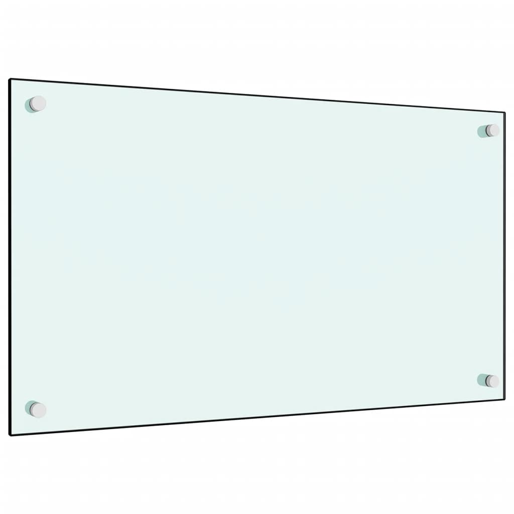 vidaXL köögi pritsmekaitse, valge, 70 x 40 cm, karastatud klaas