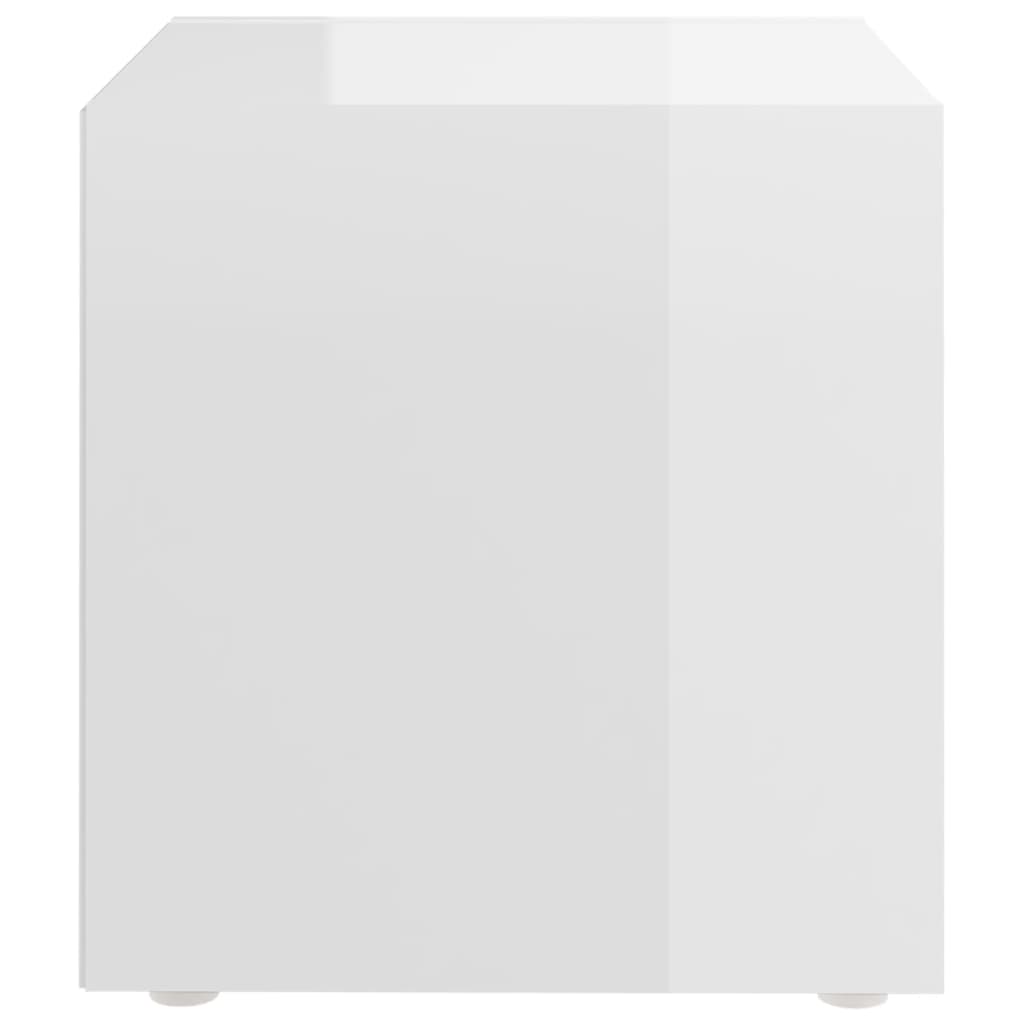 vidaXL telerikapp, kõrgläikega valge, 37x35x37 cm, puitlaastplaat