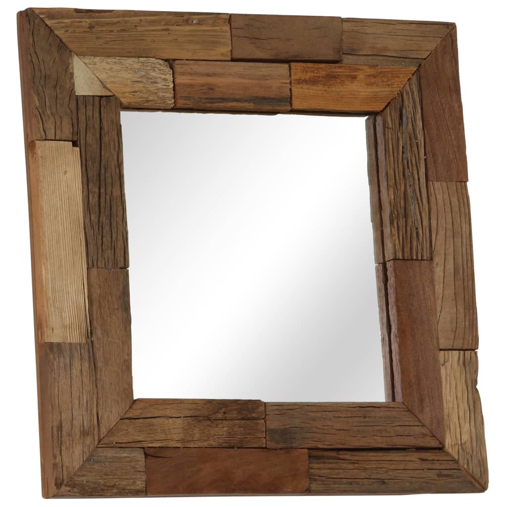 vidaXL peegel, tugev taastatud puit, 50 x 50 cm