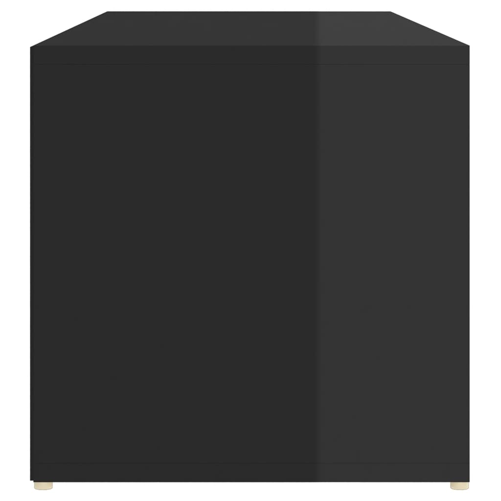 vidaXL jalatsipink, kõrgläikega, must, 105 x 35 x 35 cm, puitlaastplaat