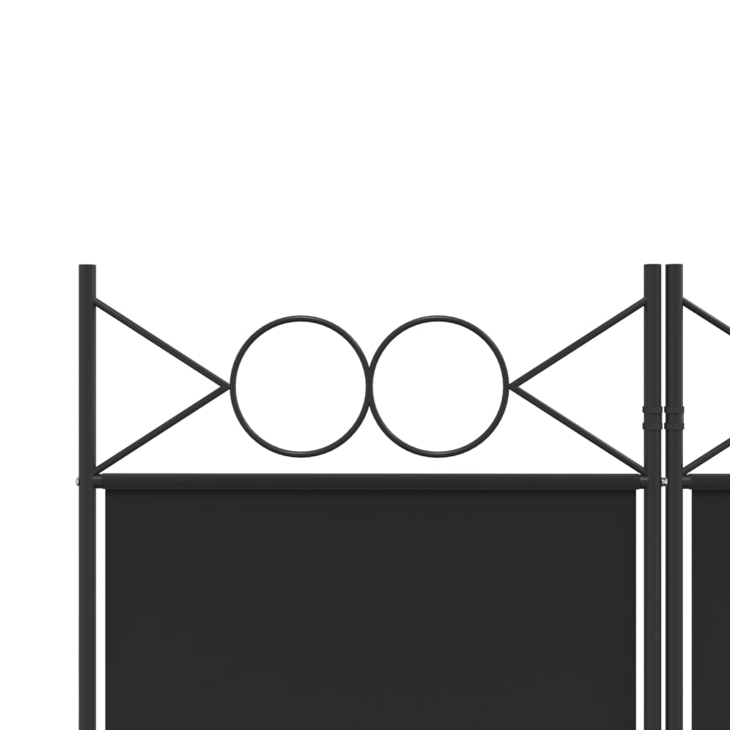 vidaXL 5 paneeliga ruumijagaja, must, 200x220 cm, kangas