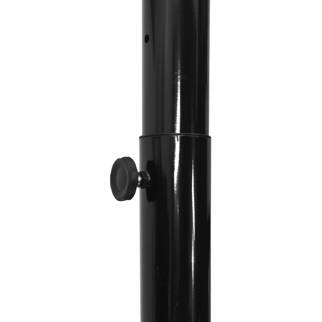 vidaXL korvpallilaud jalaga, must, 258–363 cm, polüetüleen