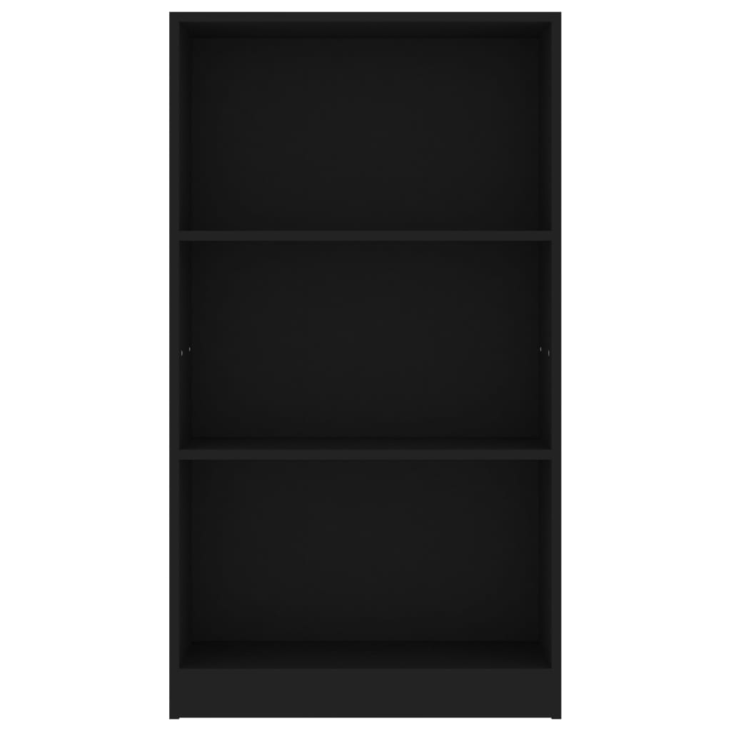 vidaXL 3-korruseline raamaturiiul must 60x24x108 cm tehispuit