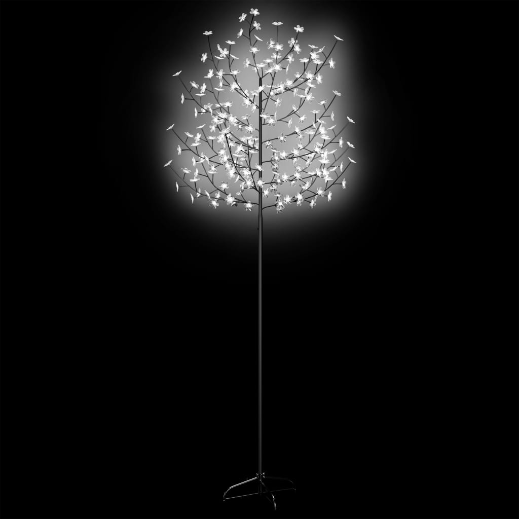 vidaXL jõulupuu 220 LEDi, külm valge, kirsiõied 220 cm