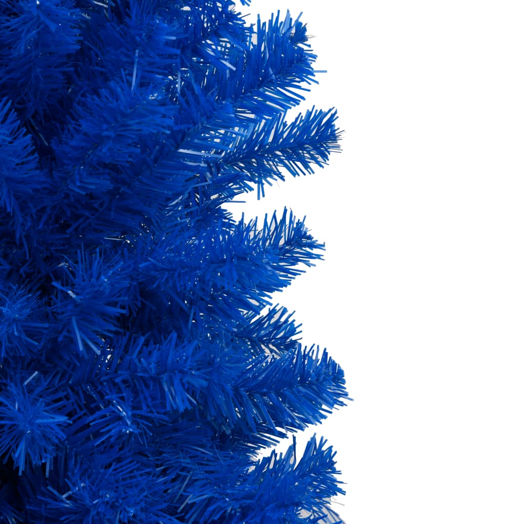 vidaXL valgustusega kunstkuusk alusega, sinine, 180 cm, PVC