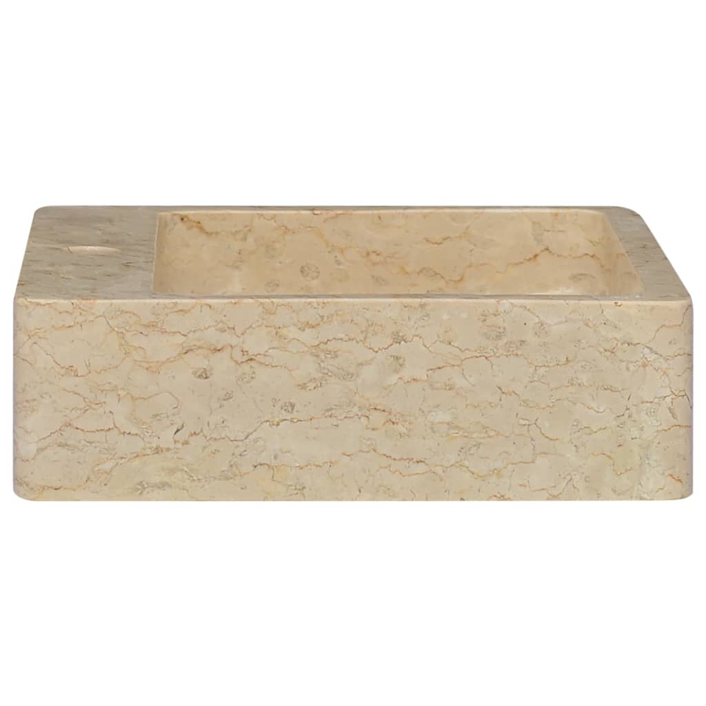 vidaXL valamu, kreemjas, 40x40x12 cm, marmor