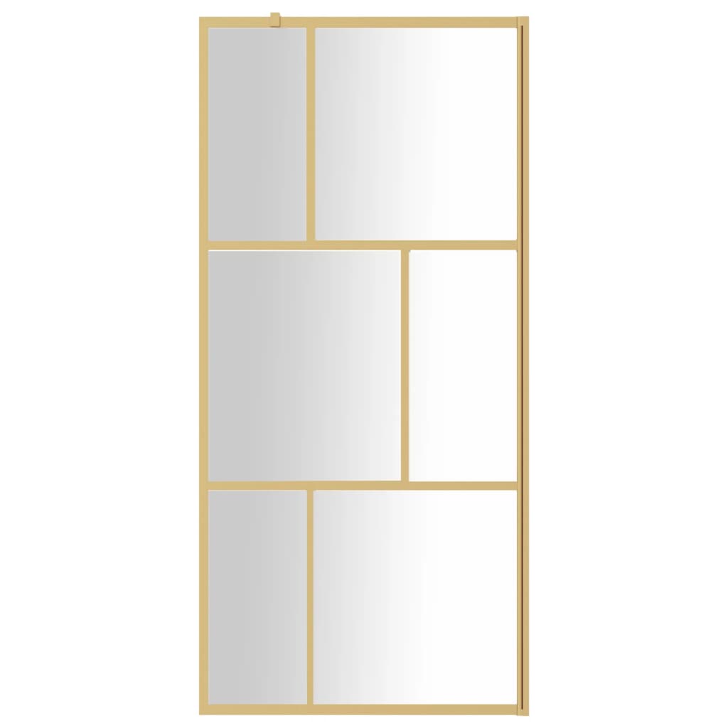 vidaXL dušinurga sein, läbipaistev ESG-klaas, kuldne, 90 x 195 cm