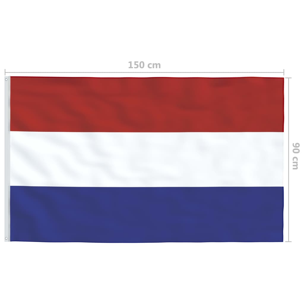 vidaXL Hollandi lipp ja lipumast, alumiinium, 6 m