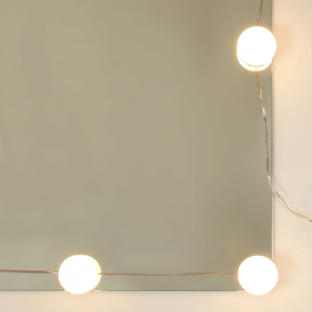 vidaXL peegelkapp LEDiga, kõrgläikega valge, 91 x 15 x 76,5 cm
